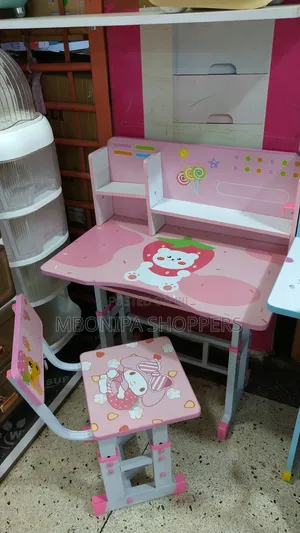 Adjustable Kids Study Desk & Chair Set with Bookshelf