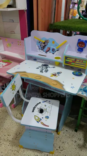 Adjustable Kids Study Desk & Chair Set with Storage