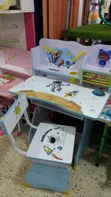 Adjustable Kids Study Desk & Chair Set with Storage - 1
