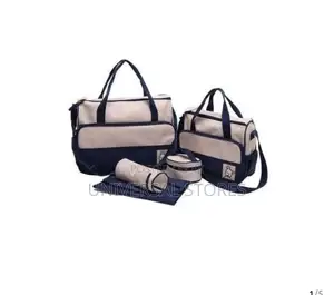 5-Piece Baby Diaper Bag Set - Blue/Black