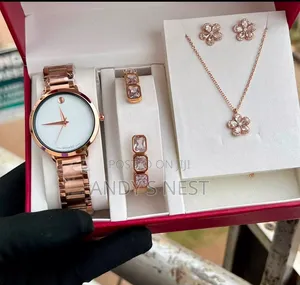Movado Ladies Watch with Bangle and Necklace Set