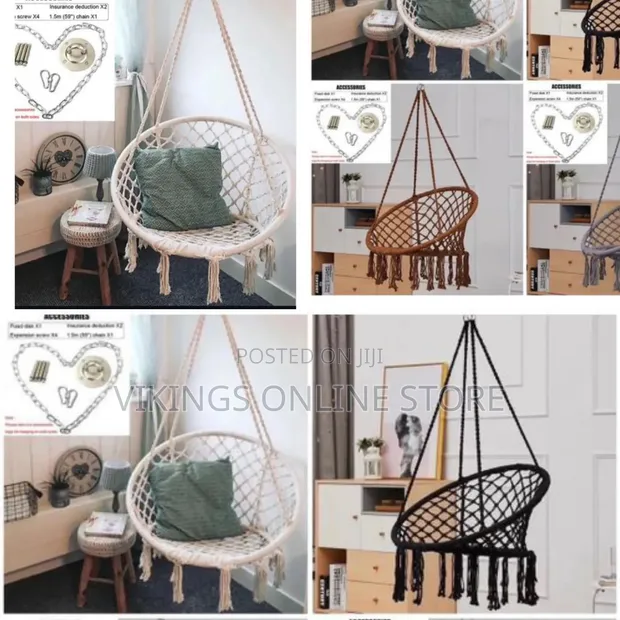 Bohemian-Style Macrame Hammock Swing Chair - 1