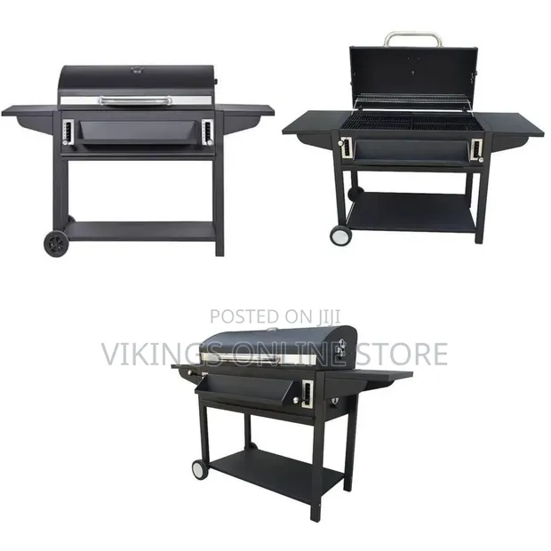 Charcoal BBQ Smoker Grill with Dual Liftable Trays - 1