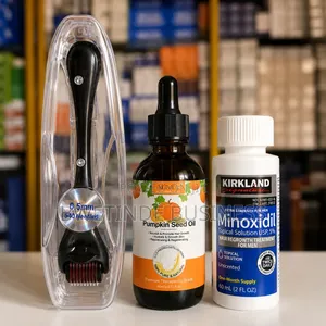 Minoxidil 5% Hair Growth Kit with Derma Roller & Pumpkin Seed Oil