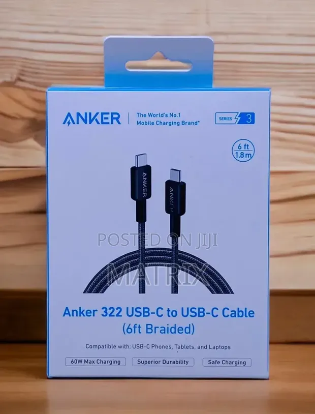 Anker 322 USB-C to USB-C Cable 1.8m (Braided) - 1