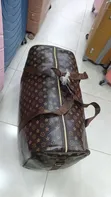 Brown Faux-Leather Travel Duffel Bag (Medium) - 1