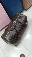 Brown Faux-Leather Travel Duffel Bag (Medium) - 2
