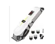 Geemy Rechargeable Hair Clipper with LED Battery (White) - 2