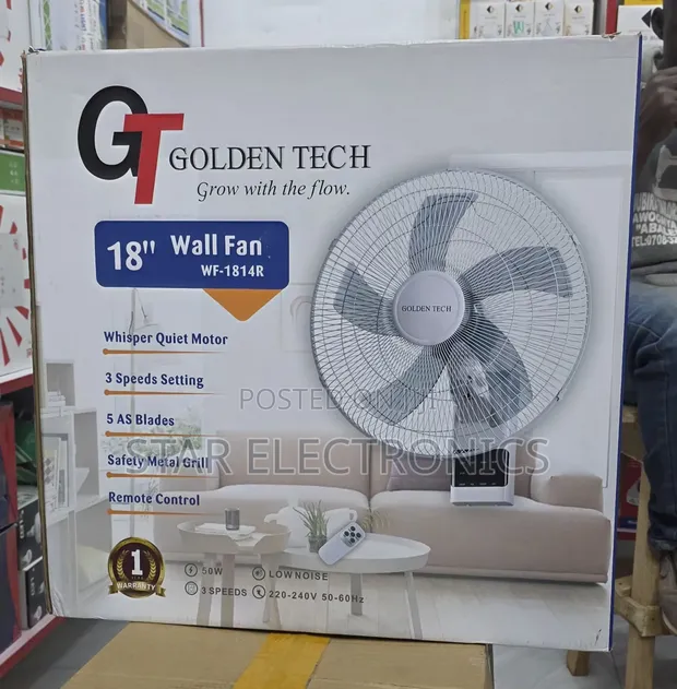 Durable 18-Inch Wall Fan with Remote - 1