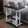 Height Adjustable Standing Desk with Wheels and Shelves - 1