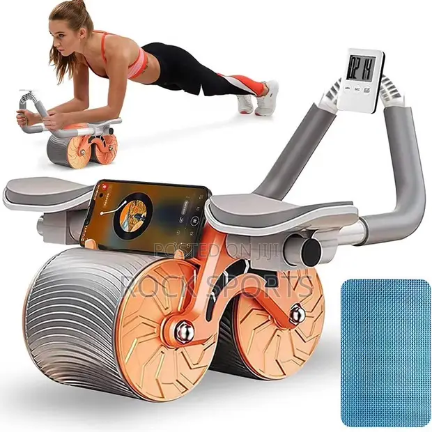 Brand New Auto Rebound Abdominal Roller with Knee Mat - 1
