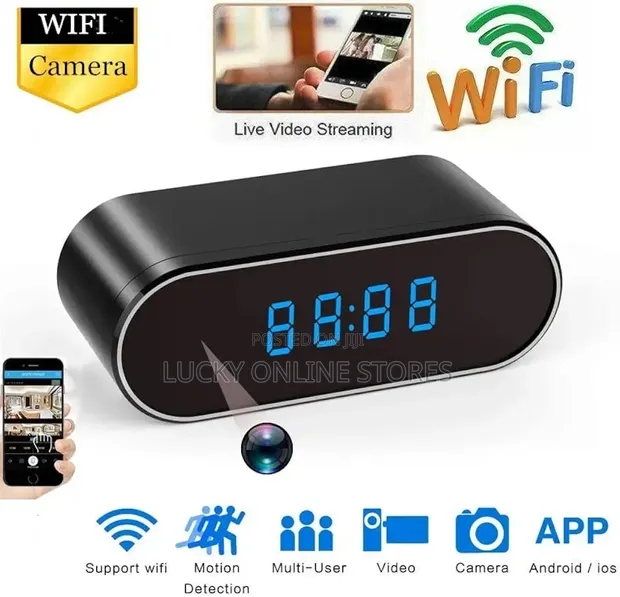 1080p WiFi Table Clock Security Camera - 1