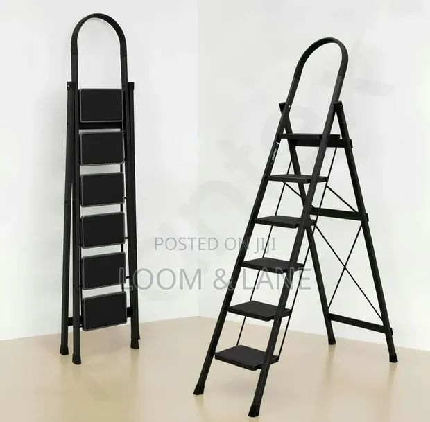 6-Step Foldable Ladder with Anti-Skid Wide Steps - 1