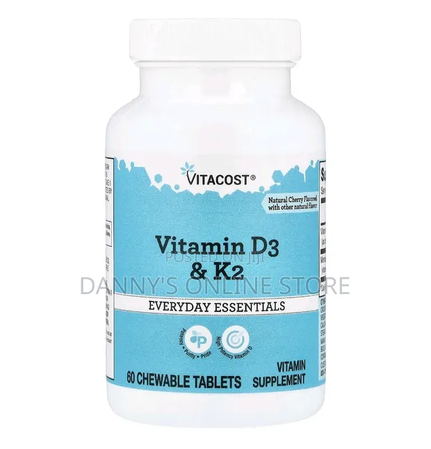 Vitamin D3 & K2, Natural Cherry, 60 Chewable Tablets - 1