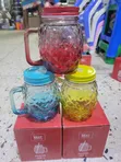 6 Colorful Mason Jar Cups with Lids & Straws - 2