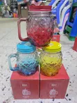 6 Colorful Mason Jar Cups with Lids & Straws - 3