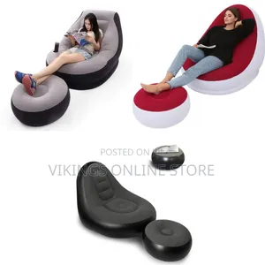 Inflatable Ultra Lounge Chair and Ottoman Set