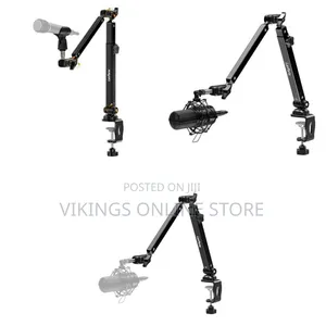 LANPARTE Professional Microphone Boom Arm Stand - Black Aluminum Alloy
