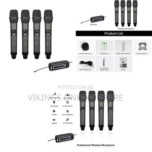 Professional 4-Channel UHF Wireless Microphone System