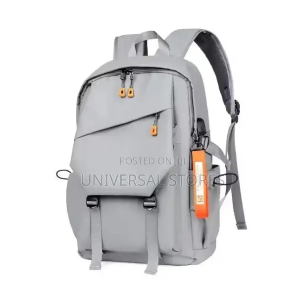 Well Designed Waterproof Backpack with USB Port - Grey/Black - 1