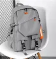 Well Designed Waterproof Backpack with USB Port - Grey/Black - 4