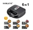 Sokany SK908 6-in-1 Waffle Sandwich Maker - 2