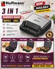 Hoffman 3-in-1 Sandwich Maker, Waffle & Grill - 2