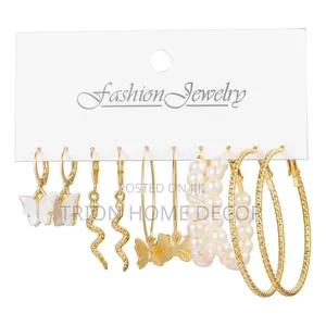 5 Pairs of Original Durable Classic Ladies Earrings