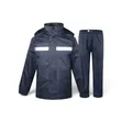 Navy Blue Waterproof Two-Piece Rain Suit - 1
