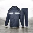 Navy Blue Waterproof Two-Piece Rain Suit - 2