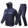Navy Blue Waterproof Two-Piece Rain Suit - 3
