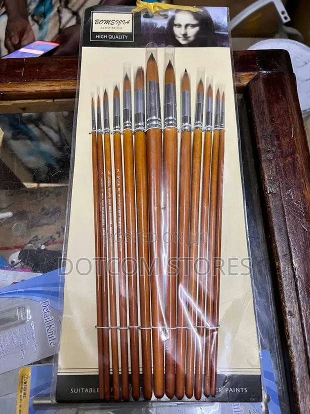 Artist Round Paint Brush Set, 13-Piece Long Handle - 1