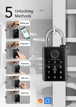 Smart 5-in-1 Padlock: App, Fingerprint, Passcode, NFC, Key