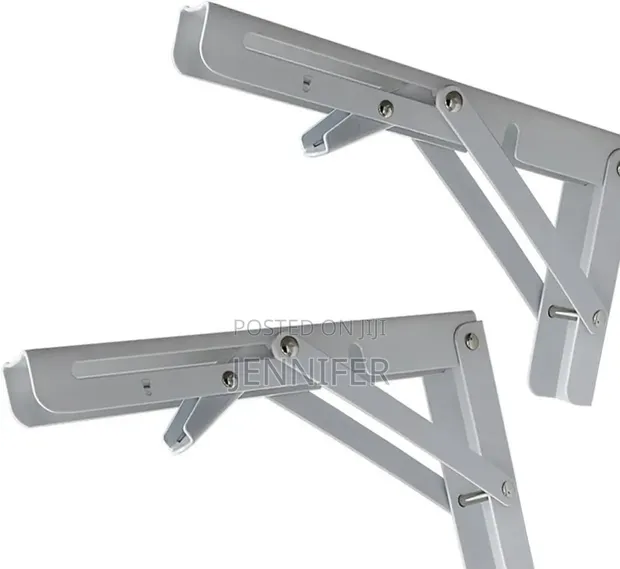 10" Heavy-Duty Metal Folding Shelf Brackets (Pair) - 1