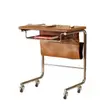 C-Shaped Mobile Rolling Sofa Side Table with Storage Pocket - 2