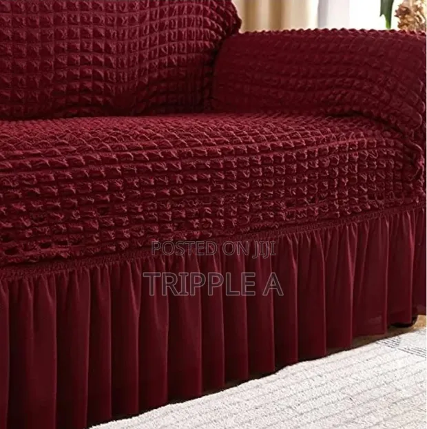 3-Piece 2-Piece 1-Piece Wine Red Six-Seater Elastic Sofa Covers - 1