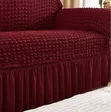 3-Piece 2-Piece 1-Piece Wine Red Six-Seater Elastic Sofa Covers - 1