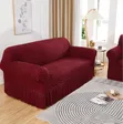 3-Piece 2-Piece 1-Piece Wine Red Six-Seater Elastic Sofa Covers - 2