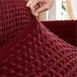 3-Piece 2-Piece 1-Piece Wine Red Six-Seater Elastic Sofa Covers - 3