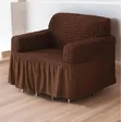 3-Piece 6-Seater Brown Elastic Sofa Covers - 1