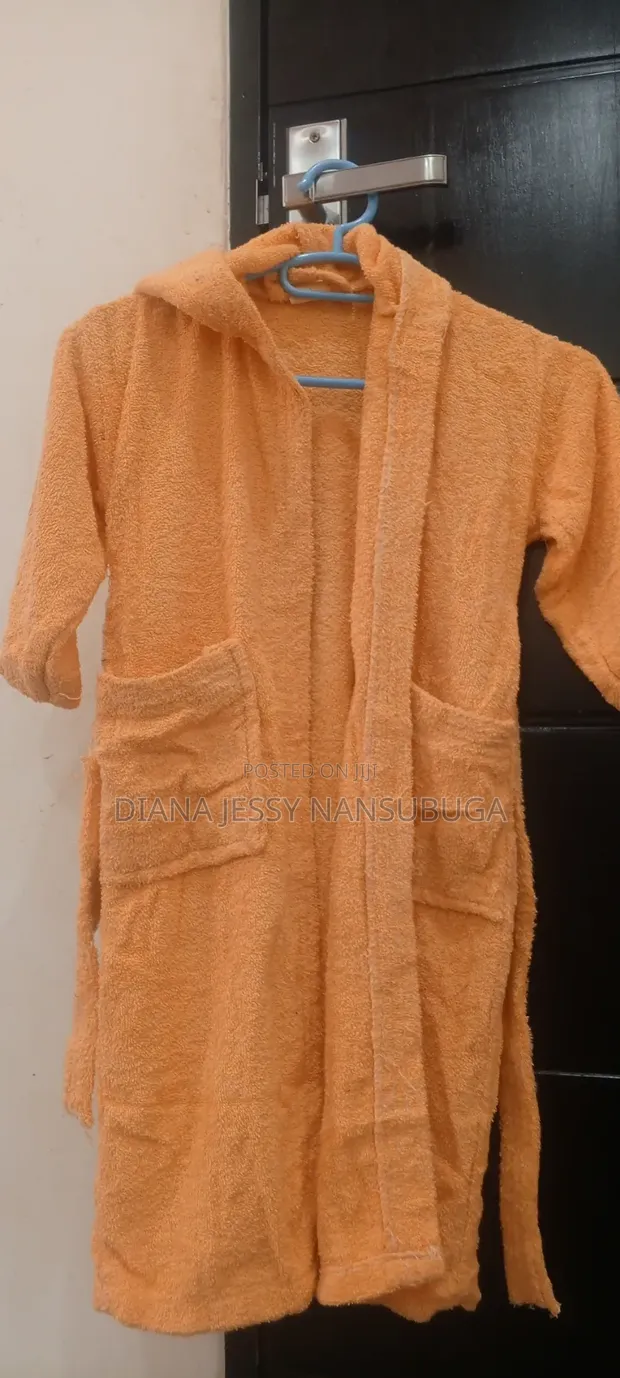 Kids Bathrobe - Orange, Size 6 - 1