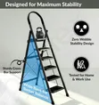 6-Step Foldable Aluminium Ladder with Anti-Skid Steps - 2