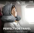 Hoodie Travel Pillow with Soft Memory Foam - Gray - 2
