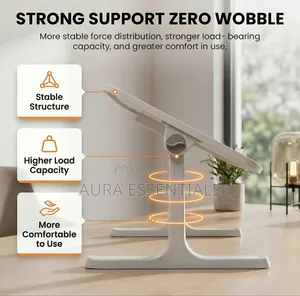 Adjustable Laptop Table with USB Light