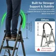 6-Step Foldable Aluminium Ladder with Anti-Skid Steps - 1