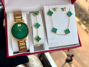 Movado Ladies Watch with Bracelet and Necklace Set