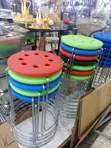 Plastic Round Stool with Stainless Steel Base - 3