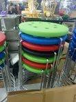 Plastic Round Stool with Stainless Steel Base - 4