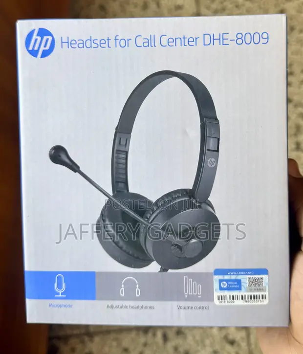 HP DHE-8009 Wired Stereo Call Center Headset - 1