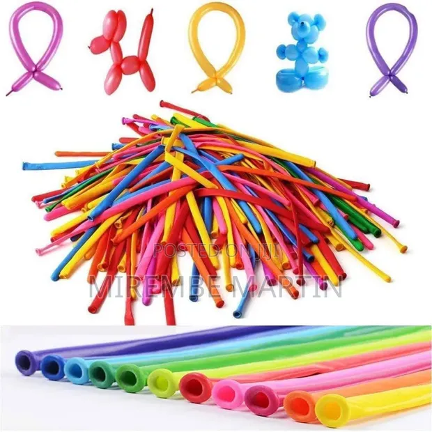 100 Pcs Pipe Balloons with Hand Pump - 1